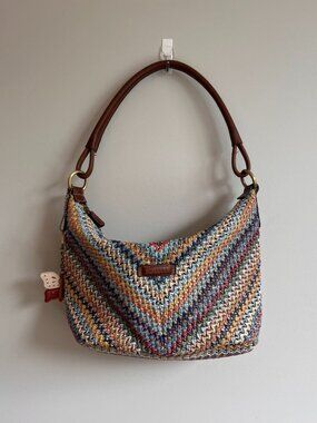Rosetti Multicolor Woven Shoulder Bag | Boho Crochet Hobo Purse